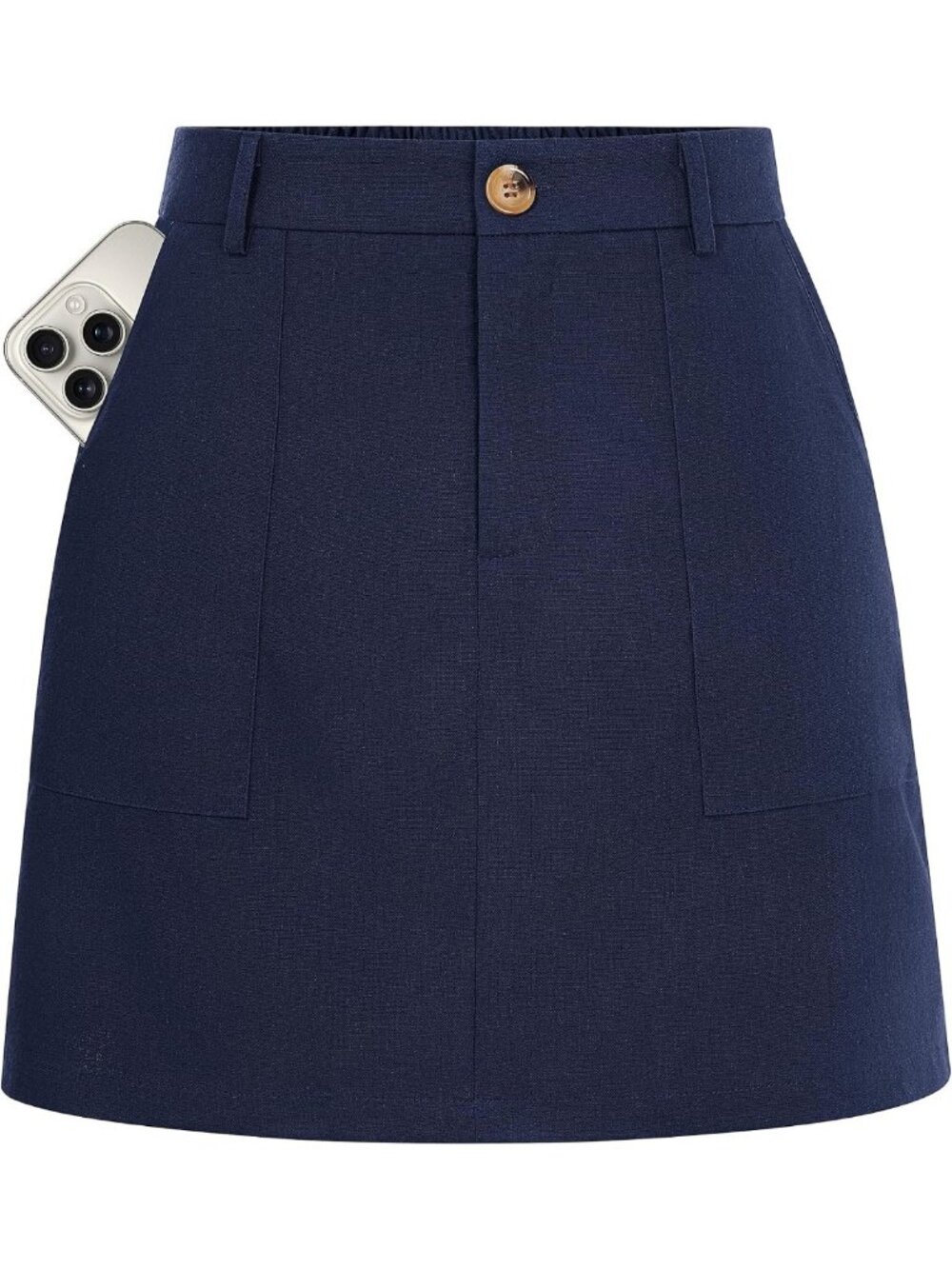 High-Waisted Linen Mini Skirt with Shorts Underneath | Stylish Women's Skort